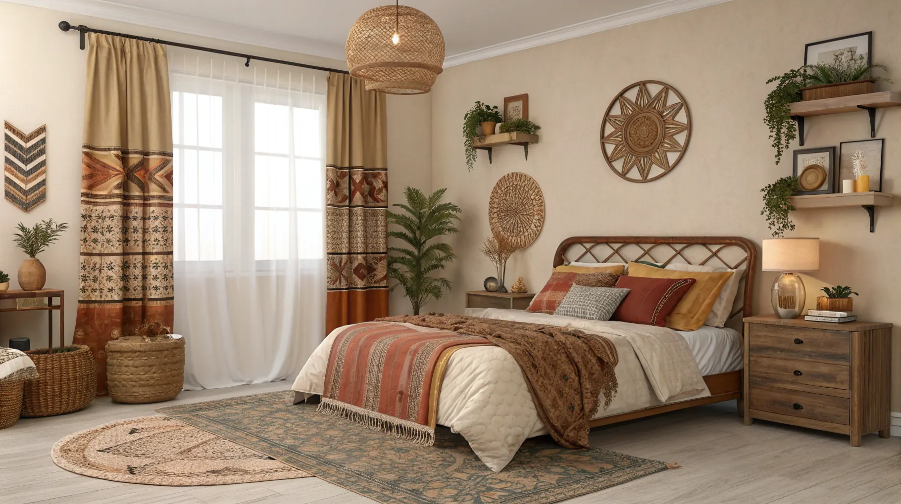 14 boho eclectic bedroom looks that embrace warm layers, collected textiles, and relaxed styling for restful, personality-rich spaces.