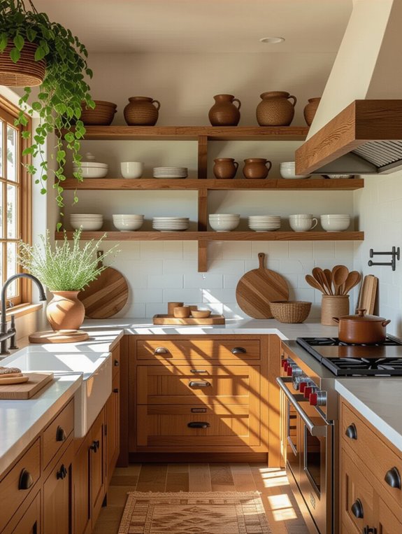 airy open shelving design