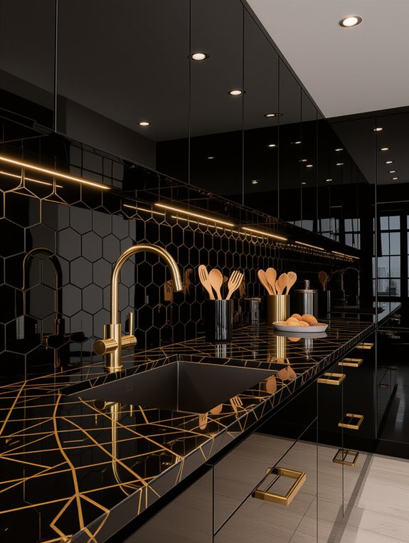 artistic black tiles elegance