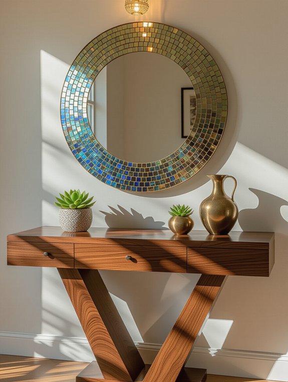 artistic console table decor