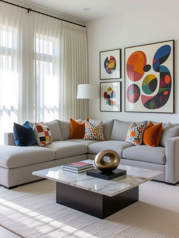 artistic gray sectional enhancement
