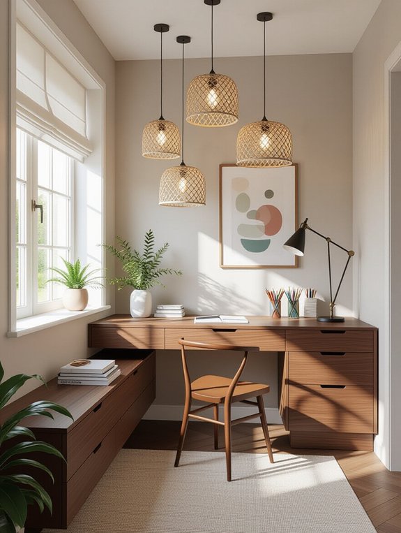 artistic nook with pendants