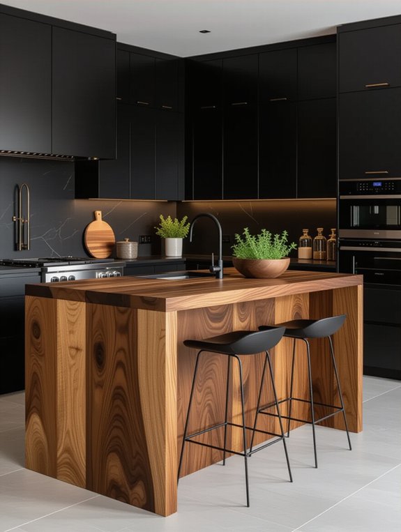 artistic wooden kitchen island
