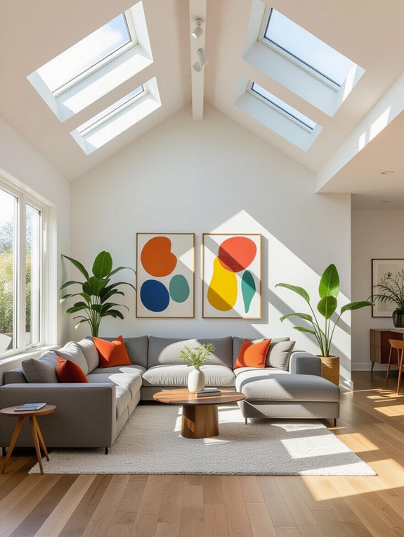 artwork enhanced by skylights
