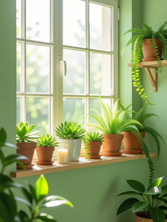 bathroom window plant ideas