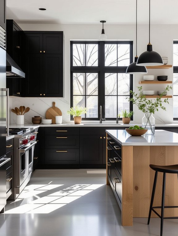 black and birch kitchen