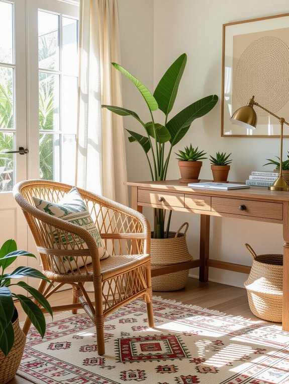 bohemian chic workspace design