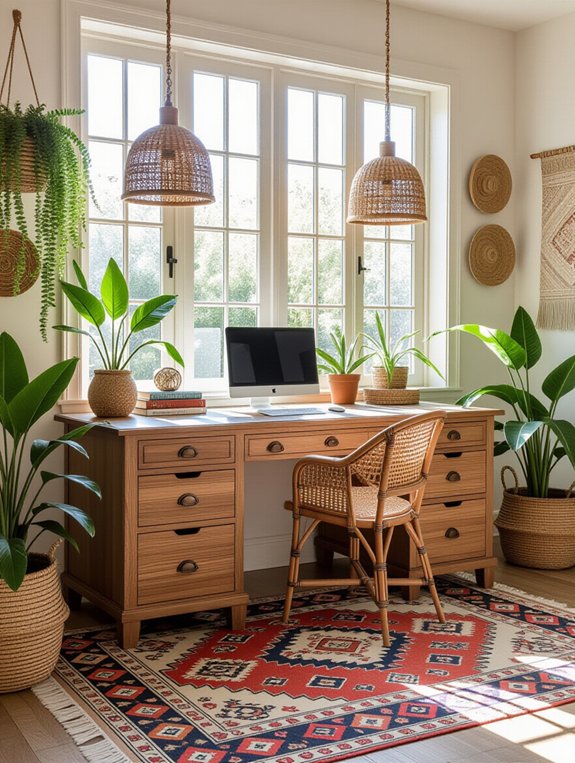 bohemian inspired office decor