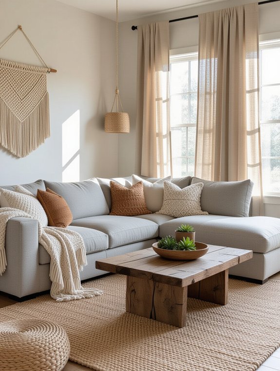 bohemian living room textures