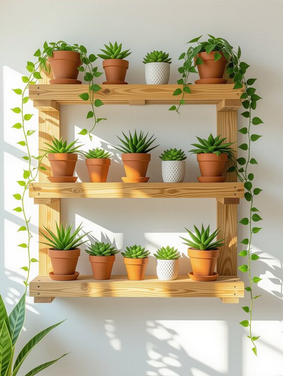 bohemian pallet wood shelf