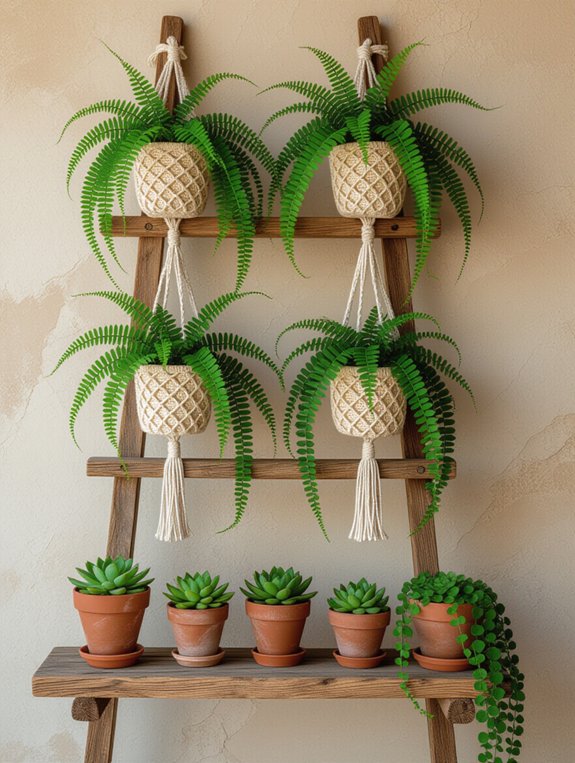 bohemian rustic ladder display