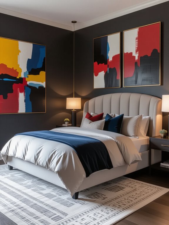 bold artwork against gray