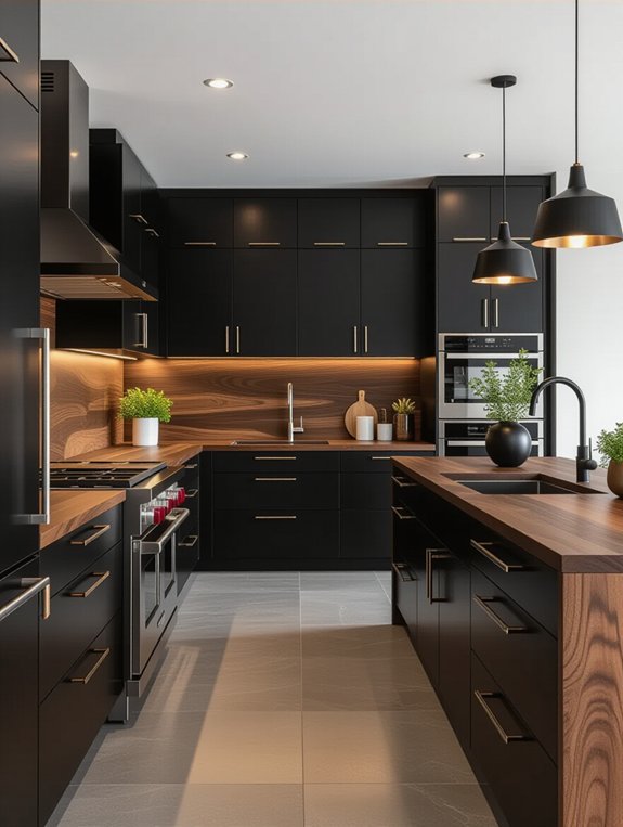 bold black and dark wood