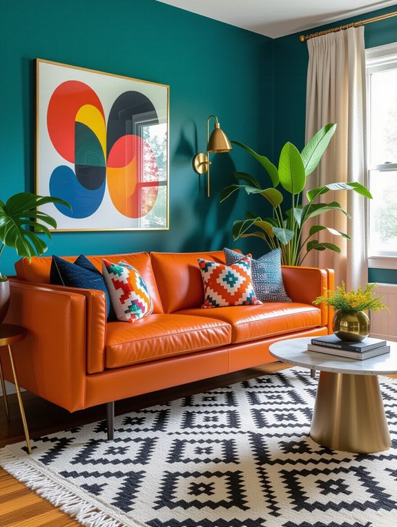 bold bright eclectic living