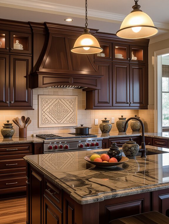bold dark wood granite