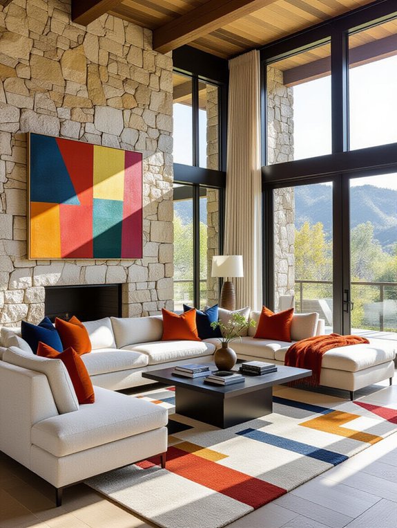 bold geometric decor accents