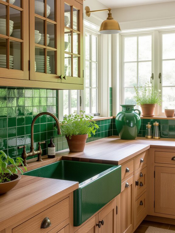 bold jade kitchen accents
