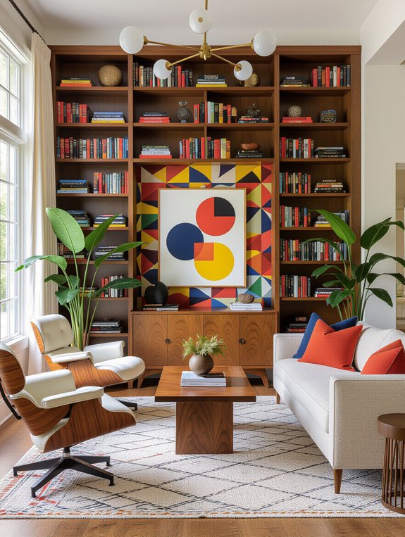 bold wallpaper enhances decor