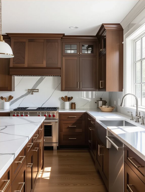 bold walnut white granite