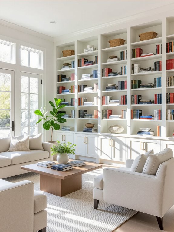 bright airy glass cabinets