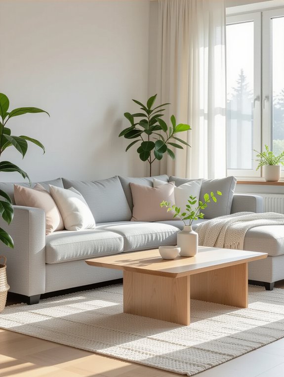bright airy gray sectional
