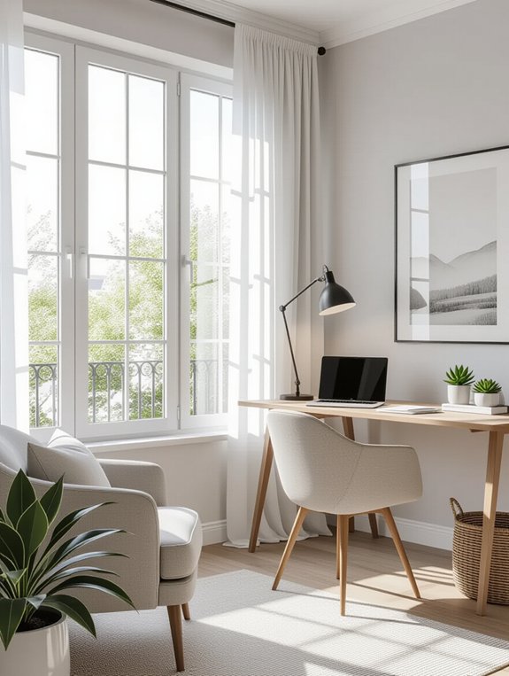 bright and airy workspace