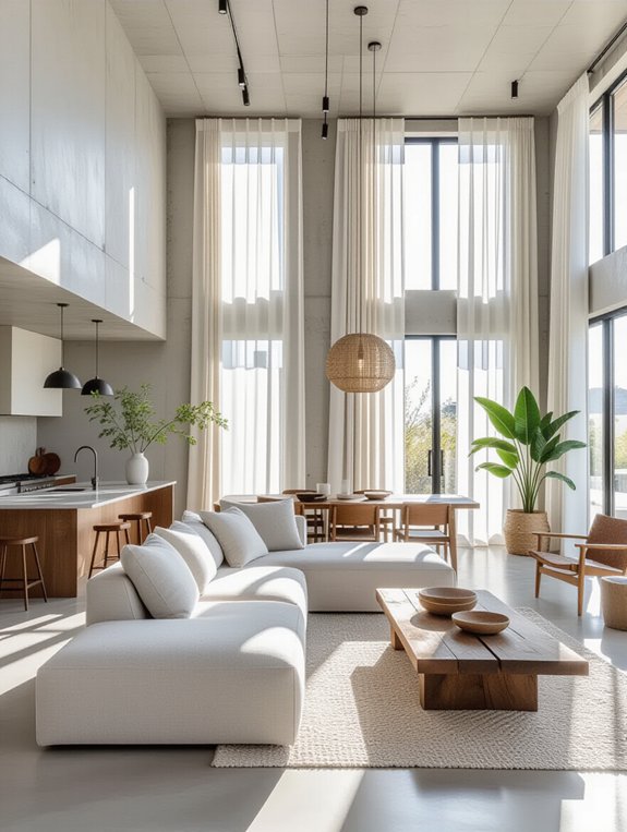 bright modern concrete living