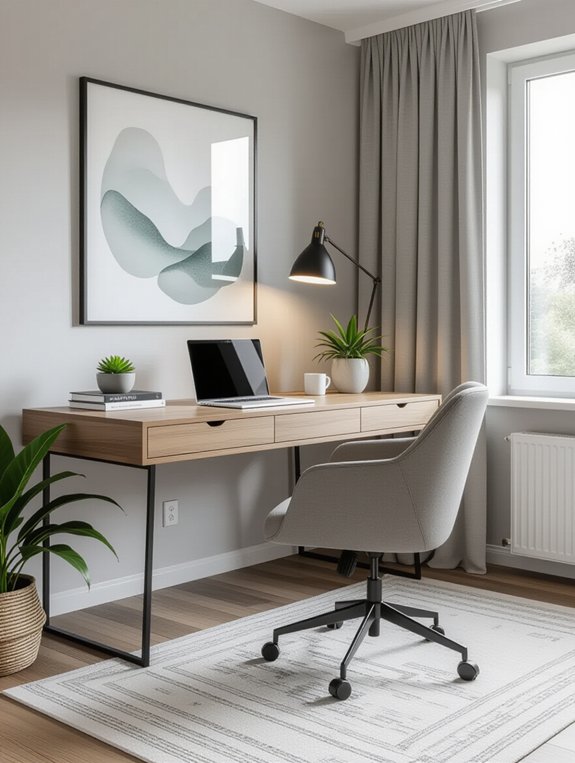 calming gray home office