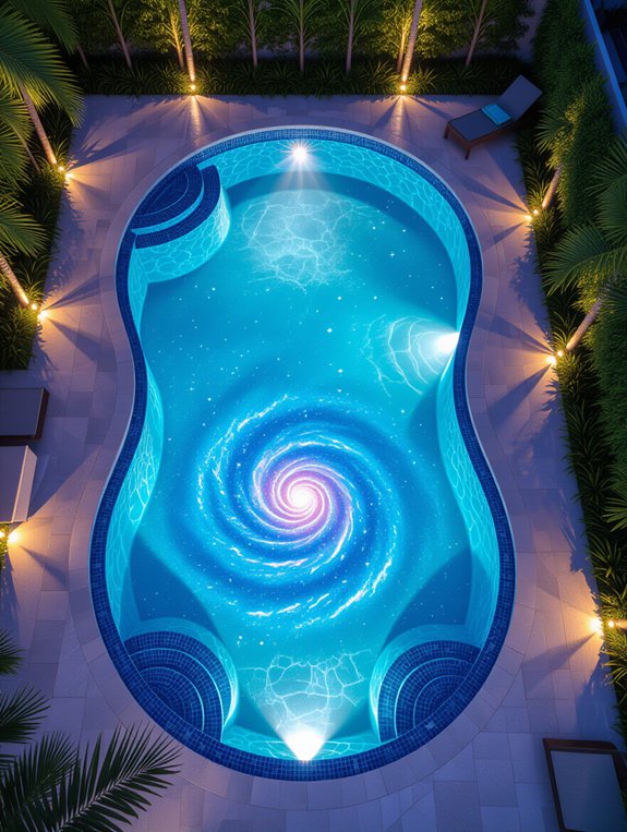 celestial themed pool deck design