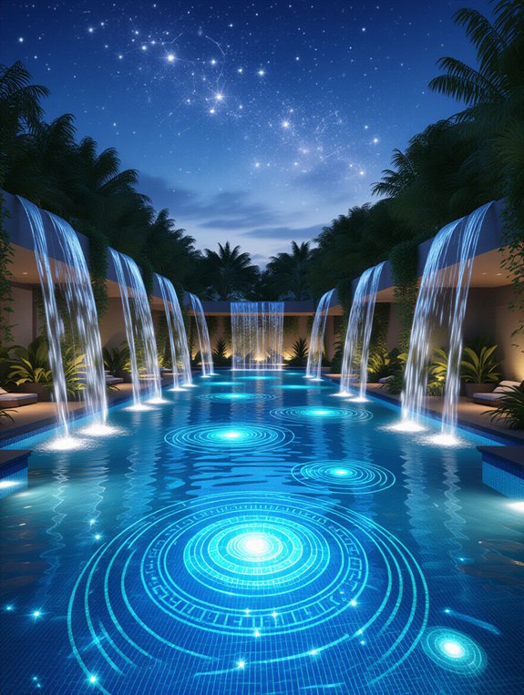 celestial waterfall outdoor retreat