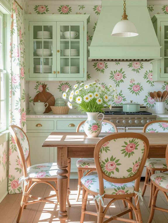charming floral dining chairs