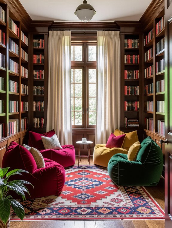 chic comfortable library retreat