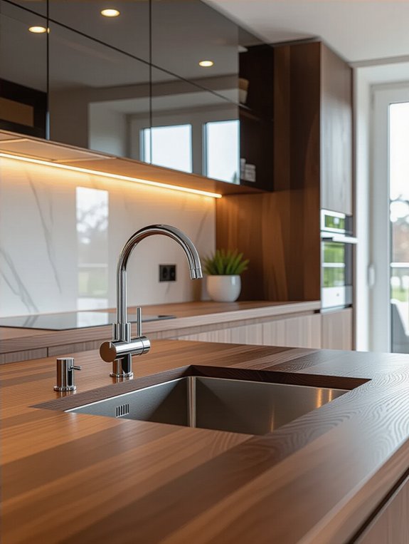 chic dark wood glass combination