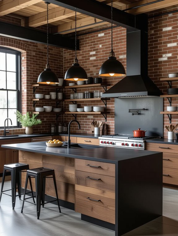 chic industrial kitchen design