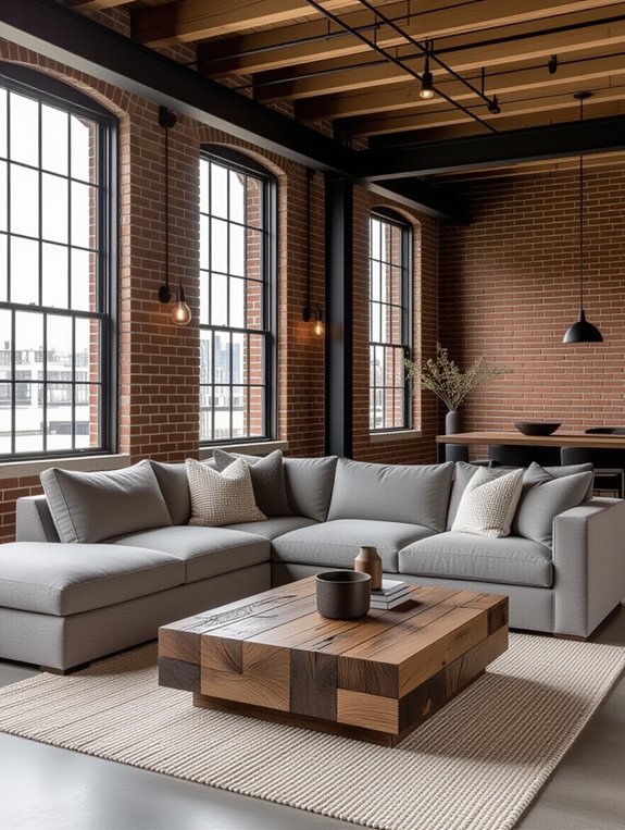 chic industrial living room