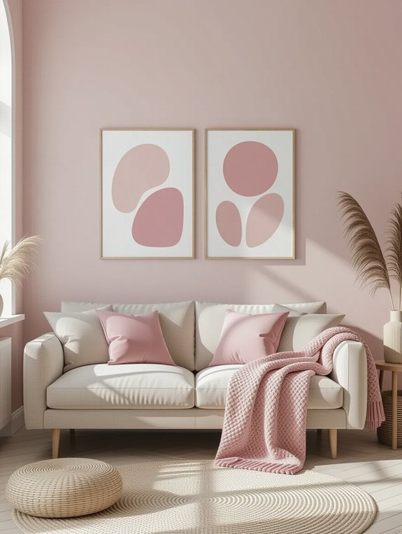 chic minimalist pink art