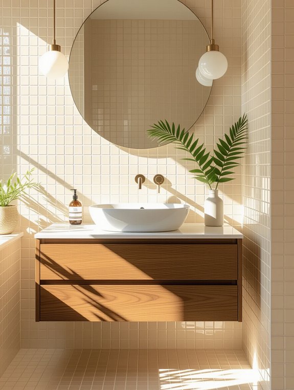chic mosaic tiles vanity