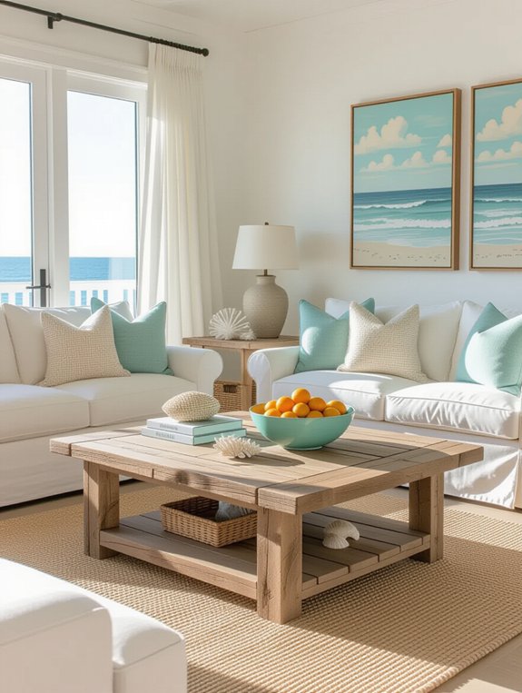 coastal inspired beachy coffee tables