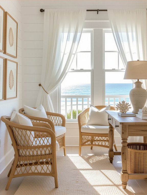 coastal rattan home office