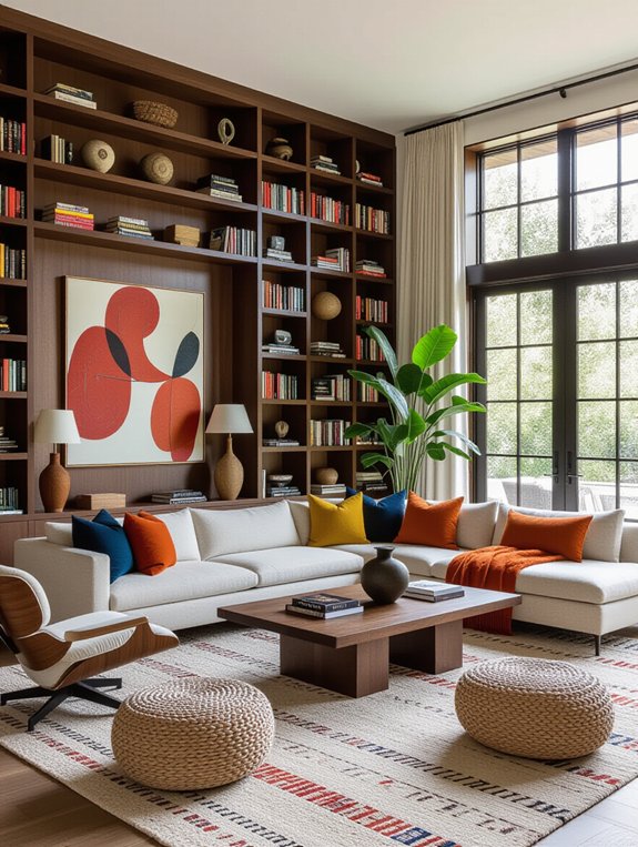cohesive eclectic living room