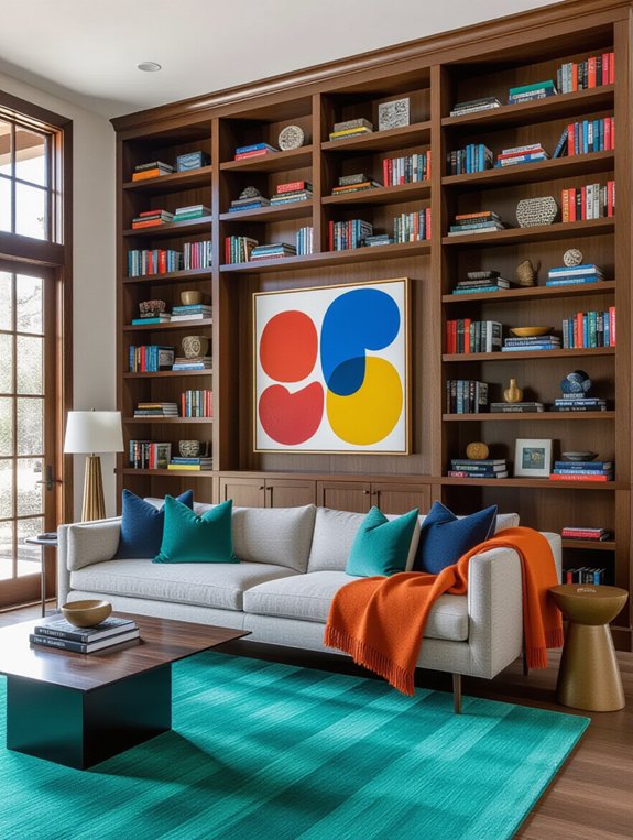 colorful accents energize space