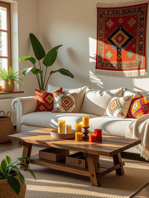 colorful candles bohemian charm