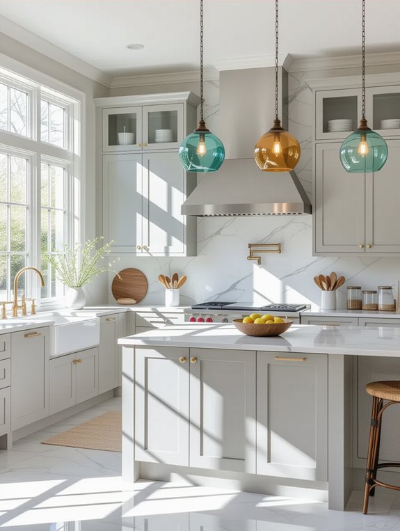 colorful lighting energizes kitchen
