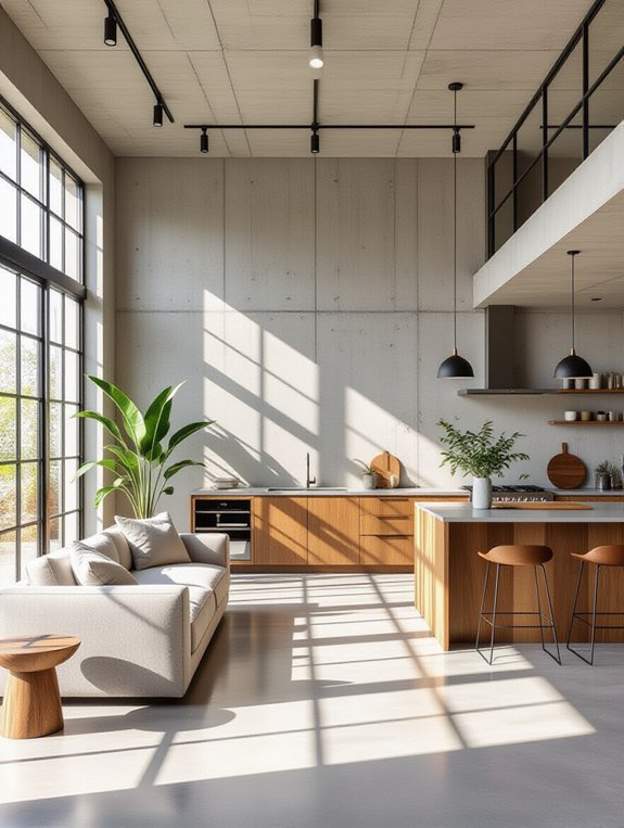 concrete and wood harmony