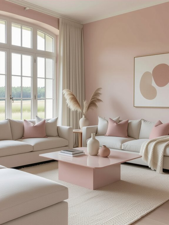 contemporary pink coffee table