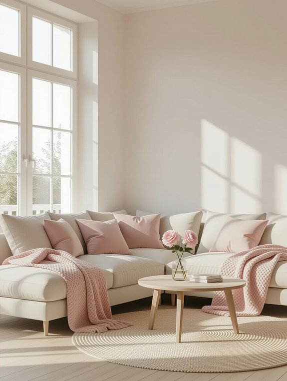 cozy beige sofa aesthetic