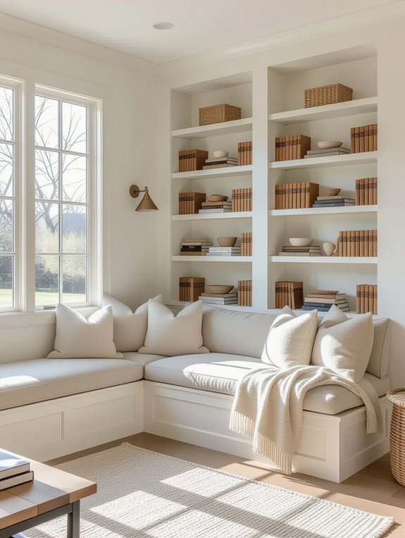 cozy built in seating nook