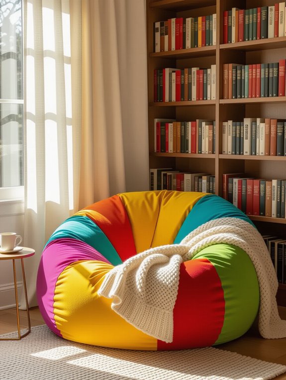cozy colorful reading nook