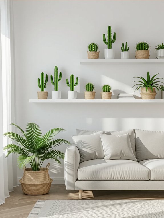 cozy contemporary cacti display