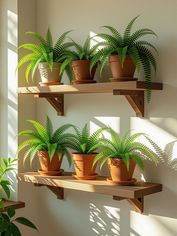 cozy corner shelf ferns